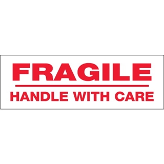 2" x 110 yds. - "Fragile Handle With Care" (18 Pack) Pre-Printed Carton Sealing Tape (18 Per Case)