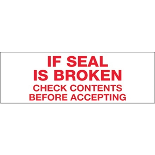 2" x 110 yds. - "If Seal Is Broken..." (18 Pack) Tape Logic™ Pre-Printed Carton Sealing Tape (18 Per Case)