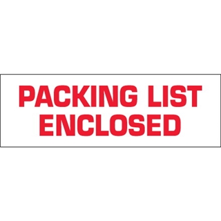 2" x 110 yds. - "Packing List Enclosed" (18 Pack) Pre-Printed Carton Sealing Tape (18 Per Case)