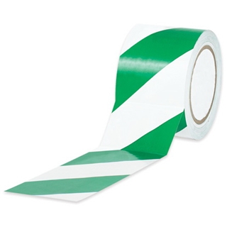 2" x 36 yds. Green/White (3 Pack) Striped Vinyl Safety Tape (3 Per Case)