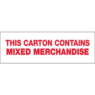 2" x 55 yds. - "Mixed Merchandise" (6 Pack) Tape Logic™ Pre-Printed Carton Sealing Tape (6 Per Case)