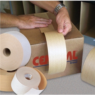 3" x 375' White Central - 250 Reinforced Tape (8 Per Case)