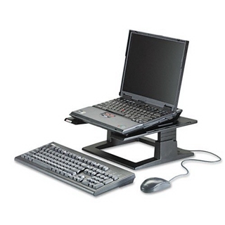 3M : Notebook Riser w/Adjustable Height, 13w x 13d x 3 1/4 - 5 3/4h, Charcoal Gray - Sold as 2 Packs