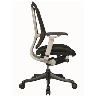 Nefil 4000FBLK Office Chair in Black Fabric Back and Seat with Grey Frame