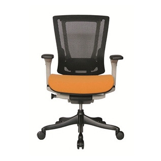 Nefil 4000FMORG Office Chair in Black Mesh Back and Orange Fabric Seat with Grey Frame
