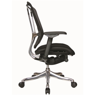 Nefil 4200FMBLK Office Chair in Black Mesh Back and Black Fabric Seat and Aluminum Frame