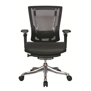 Nefil 4200MEBLK Office Chair in Black Mesh and Aluminum Frame