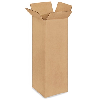 4" x 4" x 12" Tall Corrugated Boxes (Bundle of 25)