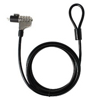 6 mm/6 feet Combo Lock for Laptop and Notebook Computers with Sturdy Thick Black Cable