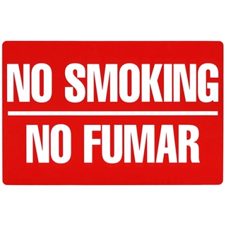 Garvey Printed Plastic Sign 098068 Sign No Smoking/No Fumar