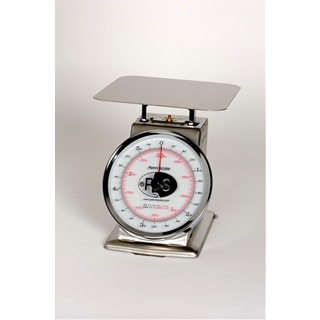 Spring Scale SS Body, Rotating Dial, Dashpot 2-lb. Spring Scale, Stainless Steel, 8" SS Platter