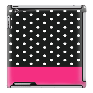 Uncommon LLC Mini Black Dots Block - Fuchsia Deflector Hard Case for iPad 2/3/4 (C0010-FX)