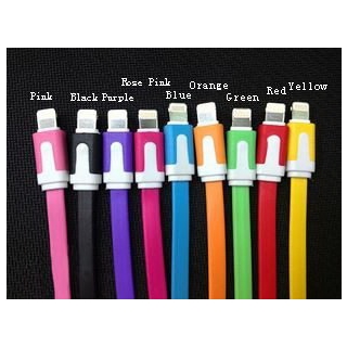 Acedepot Brand 6 Inch Short Iphone 5 Lightning Cable ( Flat Noodle Cable ) ( Assorted Colors )