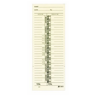 Adams Time Cards, Named Day Format Time Card, 3.4 x 9 Inches, Manila, 1-Sided, 200 Count (9659-200)