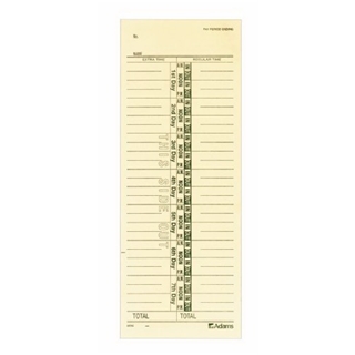 Adams Time Cards, Numbered Day Format, 3.4 x 9 Inches, Manila, 1-Sided, 200 Count (9656-200)