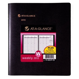 AT-A-GLANCE Plus Weekly Appointment Book, 6 x 9 Inches, Black, 2012 (70-865P-05)
