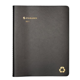 AT-A-GLANCE Recycled Weekly/Monthly Appointment Book, 8 x 11 Inches, Black, 2011 (70-950G-05)