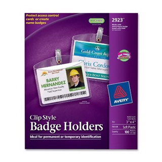 Avery Photo ID Badge Holders, 3 x 4 Inches, Box of 100 (2923)