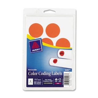 Avery Removable Print or Write Color Coding Labels for Laser Printers, 1.25 Inches, Round, Pack of 400