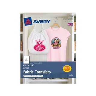 Avery T-shirt Transfers for Inkjet Printers, 8.5 x 11 Inches, Clear, 6 Sheets (03271)