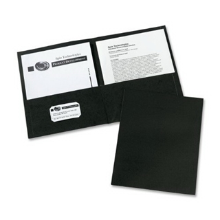 Avery Two-Pocket Portfolios, Embossed Paper, 30-Sheet Capacity, Black, Box of 25 (47988)
