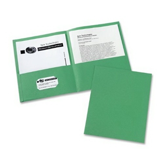 Avery Two-Pocket Portfolios, Embossed Paper, 30-Sheet Capacity, Green, Box of 25 (47987)
