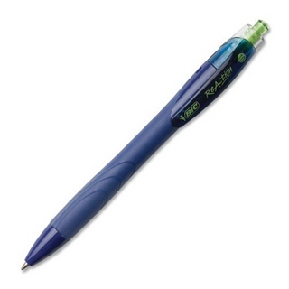 BIC ECOlutions ReAction Ball Pen, Medium Point (1.0mm), Blue, 12 Pens