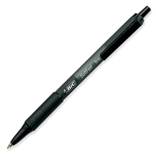 BIC Soft Feel Retractable Ballpoint Pen, Fine Point (0.8 mm), Black, 12 Pens