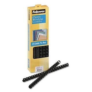 Black plastic binding combs, letter size documents to 90 sheets, 1/2", 25/Pack (FEL52323)