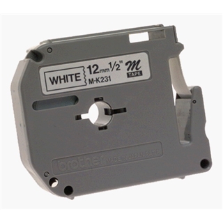 Brother M231 1/2-Inch Black on White Tape for P-Touch Labeler