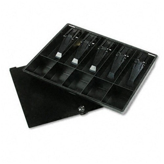 Buddy Products : Recycled Plastic 10-Compartment Cash Tray with Lid, Key Lock, Black -:- Sold as 2 Packs of - 1 - / - Total of 2 Each
