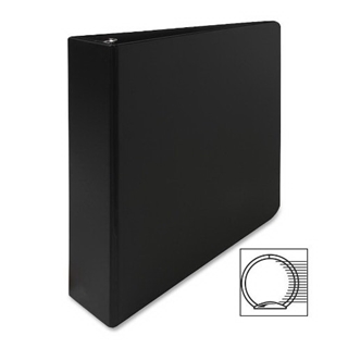 Business Source 09977 Round Ring Binder, 2 in. Capacity, 11 in.x8-1/2 in., Black