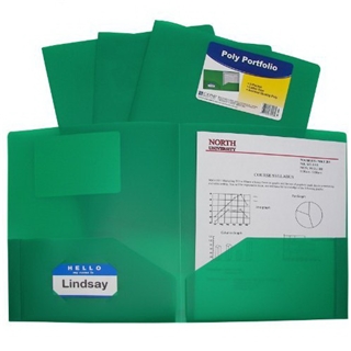 C-Line Two-Pocket Heavyweight Poly Portfolio, For Letter Size Papers, Includes Business Card Slot