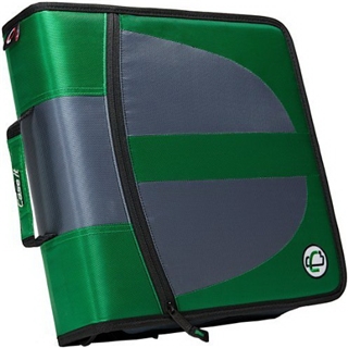 Case-it Locker Zipper Dual Binder, 2 Sets of 1.5-Inch Rings with Boosters, Green, Binder Shell Only, LKR-Dual-02-GRE