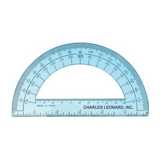 Charles Leonard Inc. Protractor, 6 Inch Open Center, Clear Plastic,(77106)