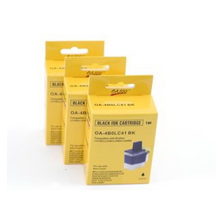 Compatible Brother LC41BK Combo 3-Pack: 3 Black Ink Cartridges