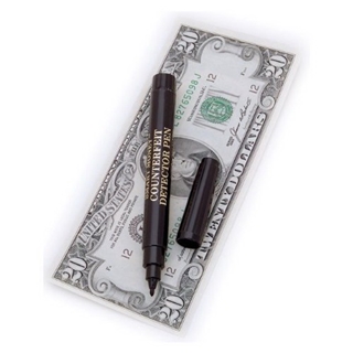 Counterfeit Currency Detector Pen, Black Barrel, Not Mountable, Not Refillable MMF200035110