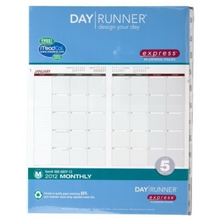 Day Runner Express Recycled Planning Pages, 8 1/2 x 11 Inches, 2012 (068-685Y)