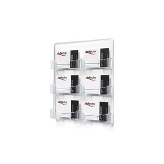 deflect-o 70601 6-Pocket clear plastic wall mount business card holder, 8-3/8w x 1-1/2d x 9-3/4h
