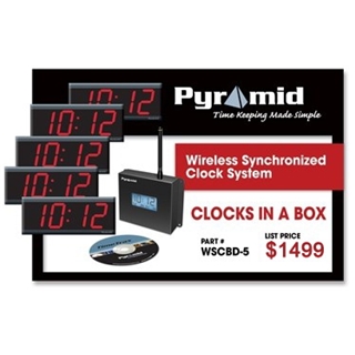 Pyramid?s Clocks in a Box Digital Bundle - Wireless Synchronized Clock System