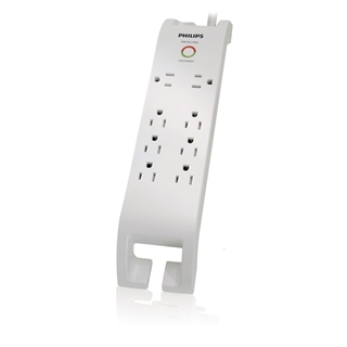 Philips SPP3080D/17 Home Electronics Surge Protector with 8 Outlets, 2160J, 3-Foot Cord