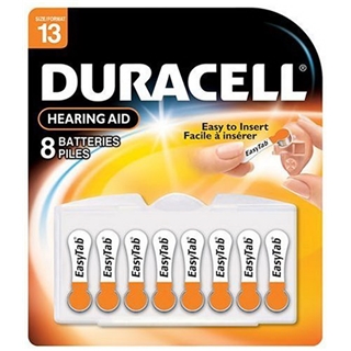 Duracell 1.4 Volt Zinc Air Hearing Aid Batteries Size 13 DA13B8 (8 Batteries)