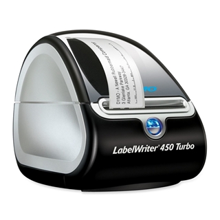 DYMO LabelWriter 450 Turbo High-Speed Postage and Label Printer for PC and Mac, USB, Printer and Software, Black/Silver (1752265)