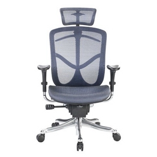 Eurotech Fuzion High Back Blue Mesh Chair w/ Aluminum Base