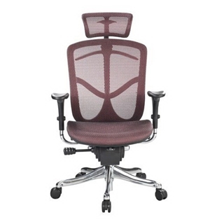 Eurotech Fuzion High Back Red Mesh Chair w/ Aluminum Base