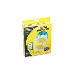 Fellowes 90661 - Two-Sided CD/DVD Sleeve Refills for Softworks File, 25/Pack-FEL90661
