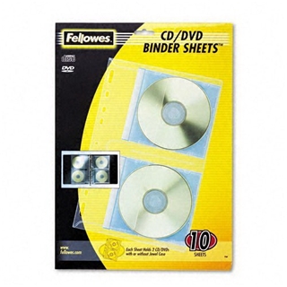 Fellowes CD/DVD Protector Sheets for Three-Ring Binder, 10/Pack - Sold As 1 Pack