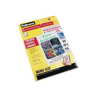 Fellowes Hot Laminating Pouches, Menu Size, 3 mil, 25 Pack (52011)