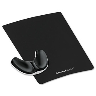 Fellowes Memory Foam Gliding Palm Support With Mouse Pad, Black - Sold as 2 Packs