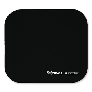 Fellowes Mouse Pad w Microban Protection, 9"X8"X1/8", Black